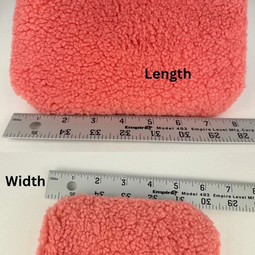 New Gap Pink Teddy Soft Plush Faux‎ Fur Zip Pouch Clutch Bag Purse OS